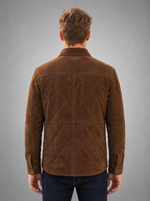 Kante Camel Shirt Collar Men’s Suede Leather Jacket