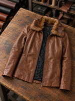 Camel Samantha Women Leather Jacket