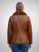 Camel Samantha Women Leather Jacket