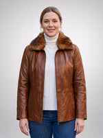 Camel Samantha Women Leather Jacket