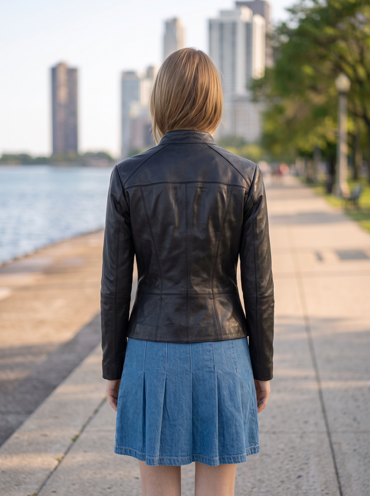 Camillie Good Outfit Black Leather Jacket For Women