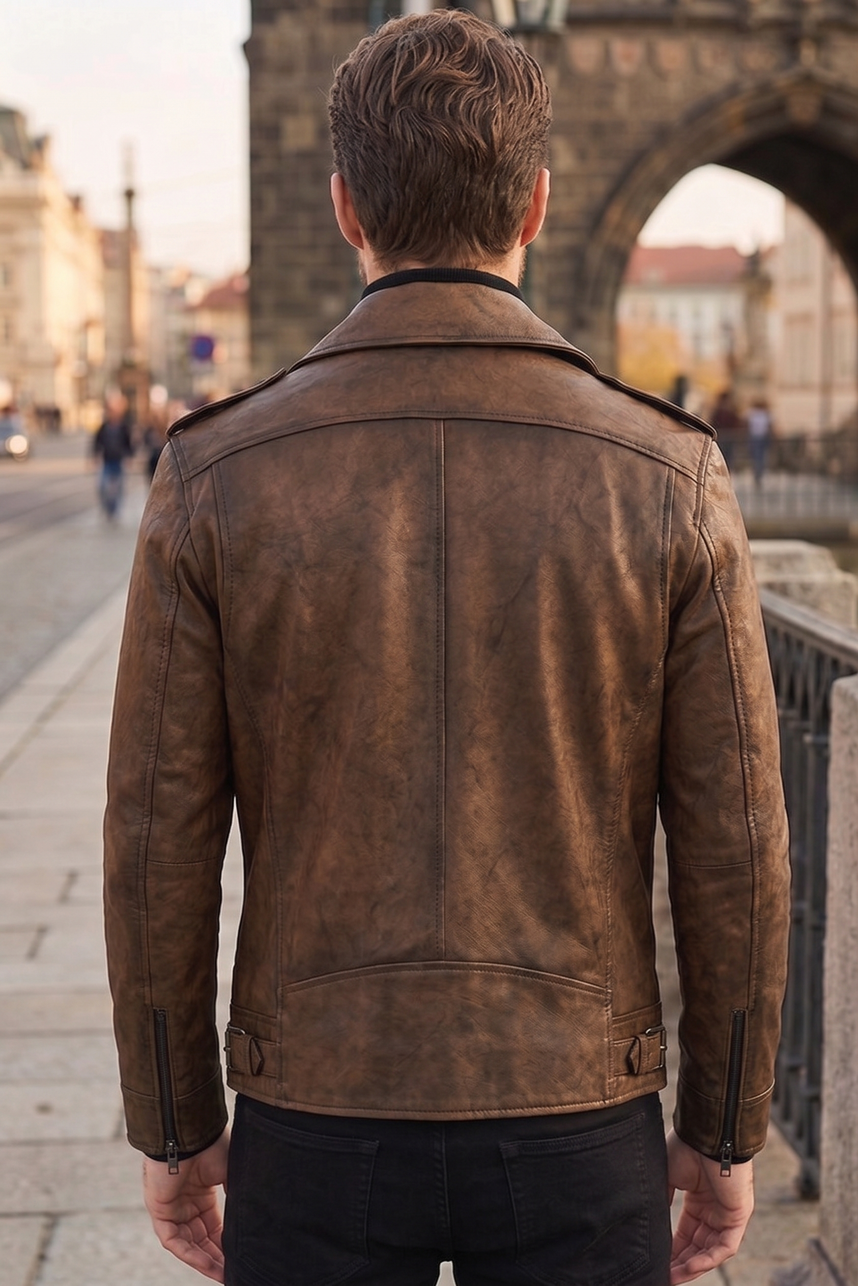 Carter Biker Brown Leather Jacket For Men