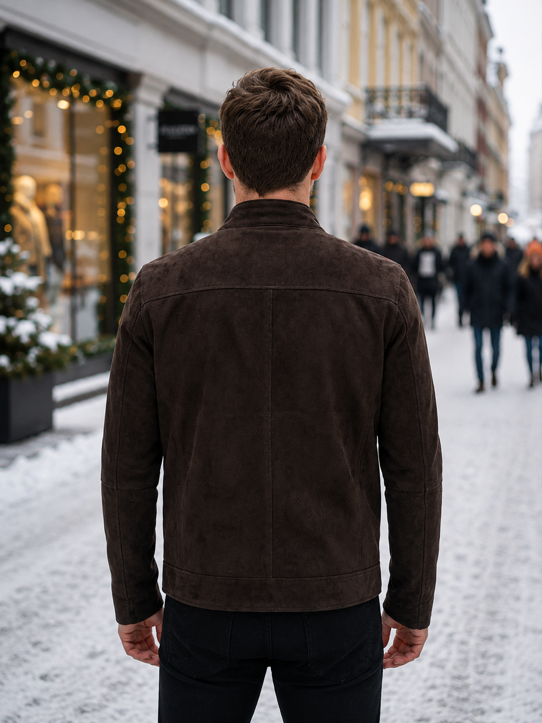 Carter Suede Brown  Leather Jacket For Men
