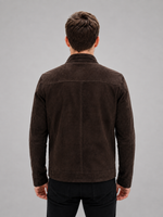 Carter Suede Brown  Leather Jacket For Men