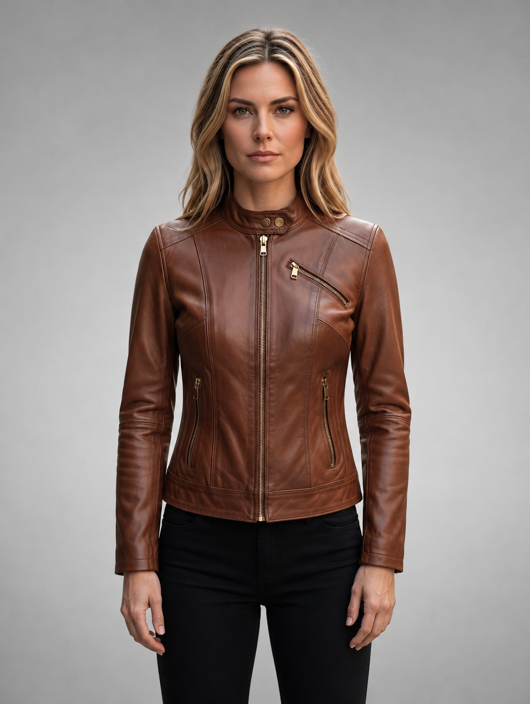 Catherine Brown Real Leather Jacket For Men