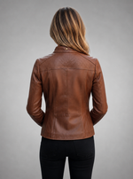 Catherine Brown Real Leather Jacket For Men