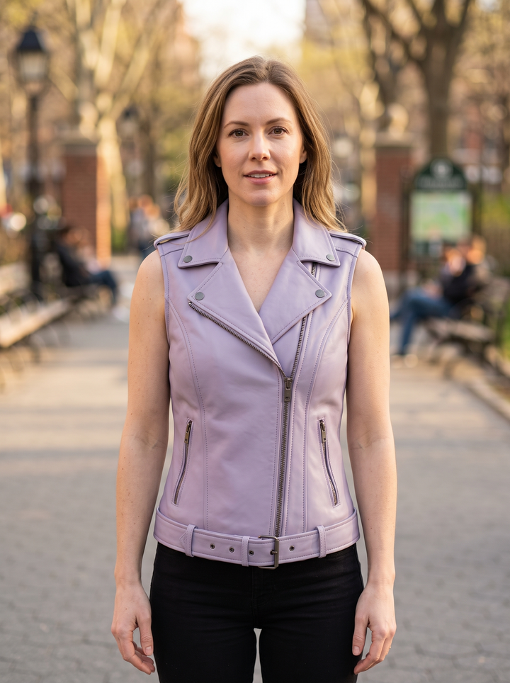 Charlotte Purple Vest Leather For Women
