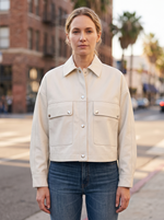 Chaser Box White Women Leather Jacket