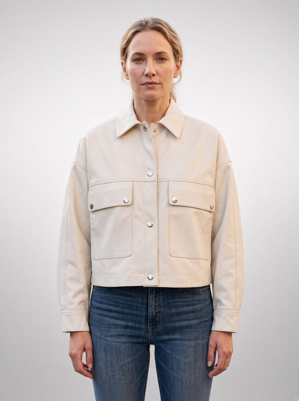 Chaser Box White Women Leather Jacket