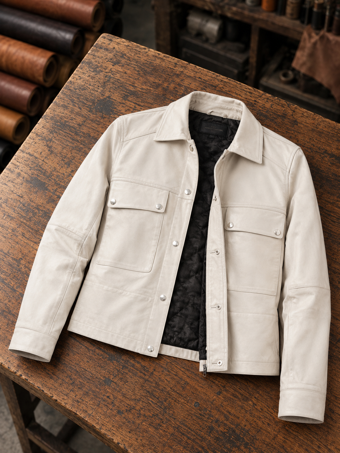 Chaser Box White Women Leather Jacket