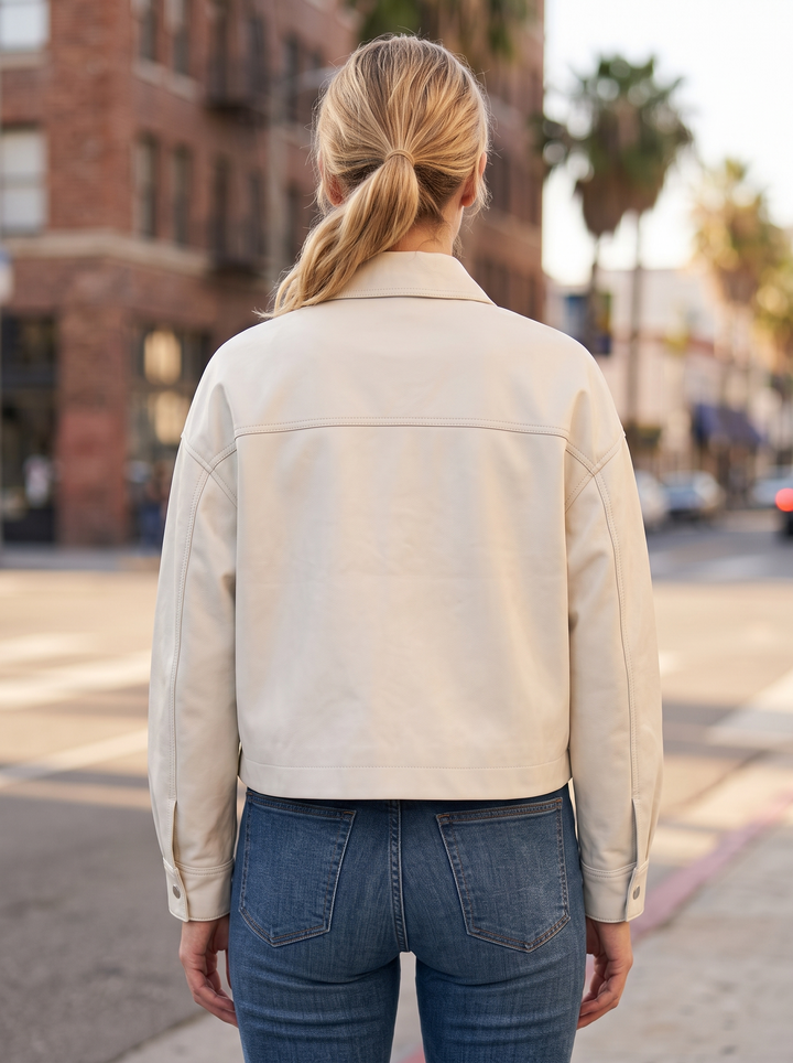 Chaser Box White Women Leather Jacket