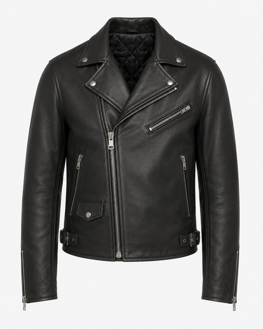 Printed Leather Biker Jacket — Graffiti Art | Men's Slim Fit | Genuine Leather&nbsp;