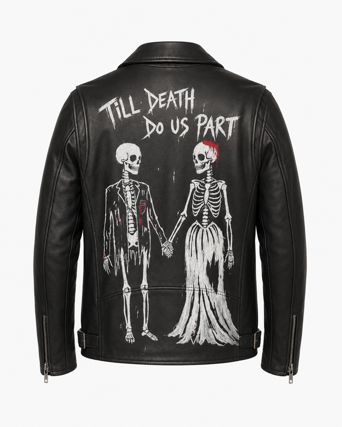 Printed Leather Biker Jacket — Graffiti Art | Men's Slim Fit | Genuine Leather&nbsp;