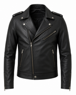 Printed Leather Jacket — Skull Artwork