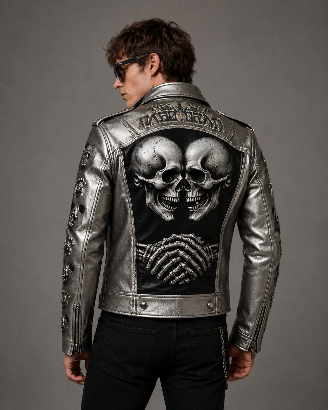 Printed Gothic Leather Jacket