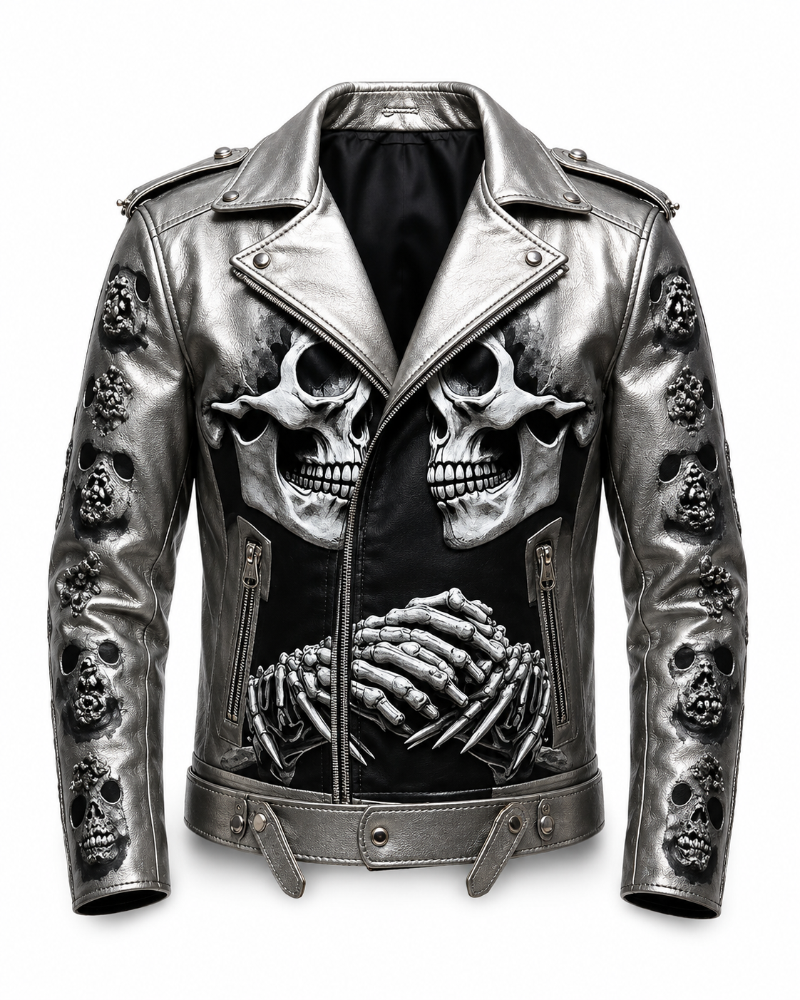 Printed Gothic Leather Jacket