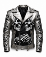 Printed Gothic Leather Jacket