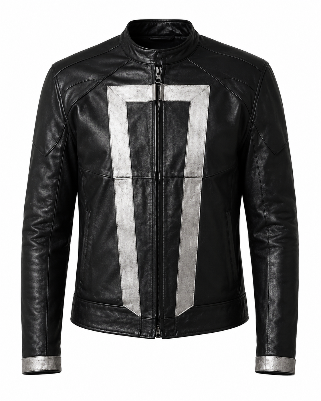 Printed Ghost Black Rider Robbie Reyes Leather Jacket