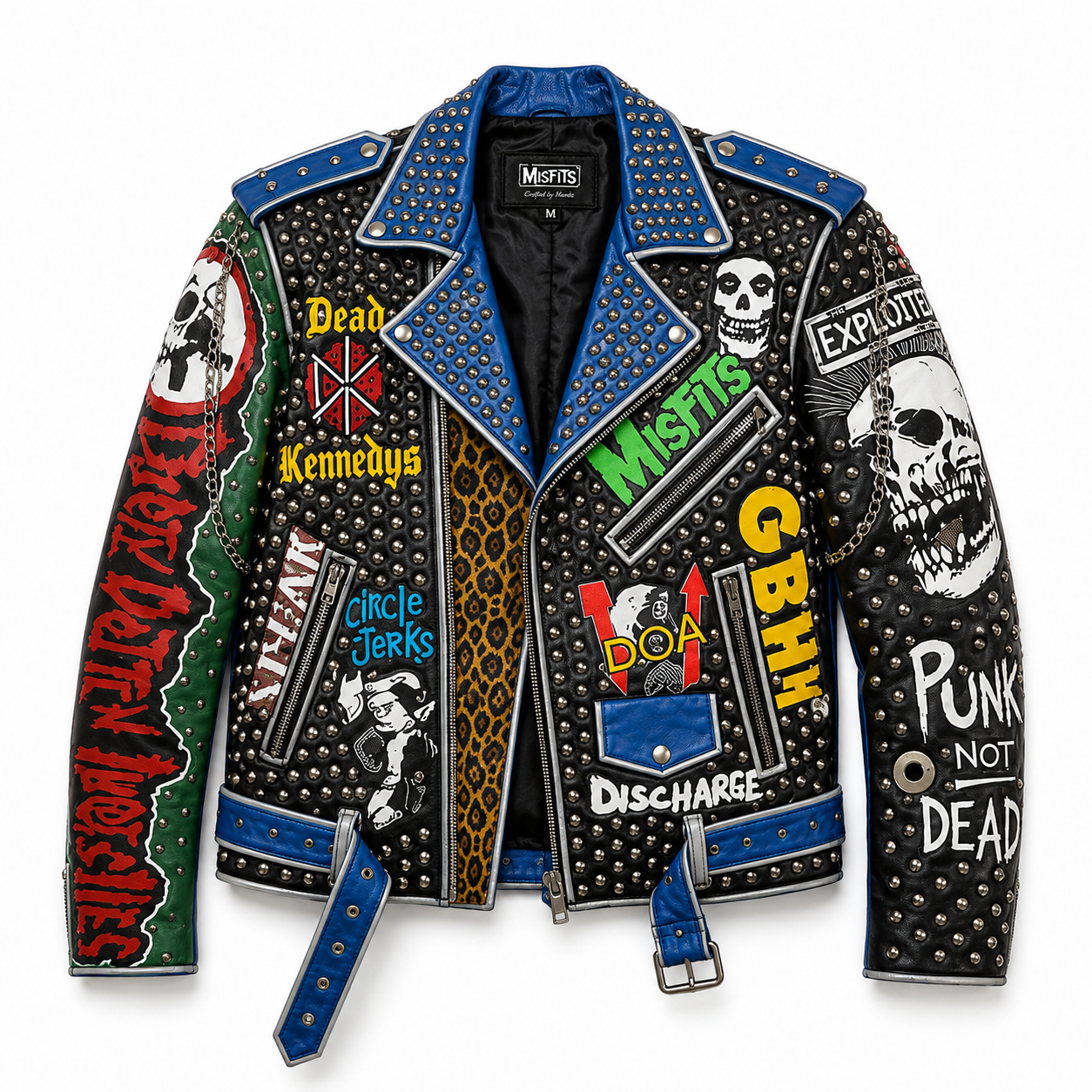 Handmade Punk Studded Leather Jacket Men's Biker Style Custom Rocker Outerwear Full Grain.