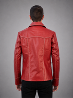Classic Club Red Leather Jacket For Men