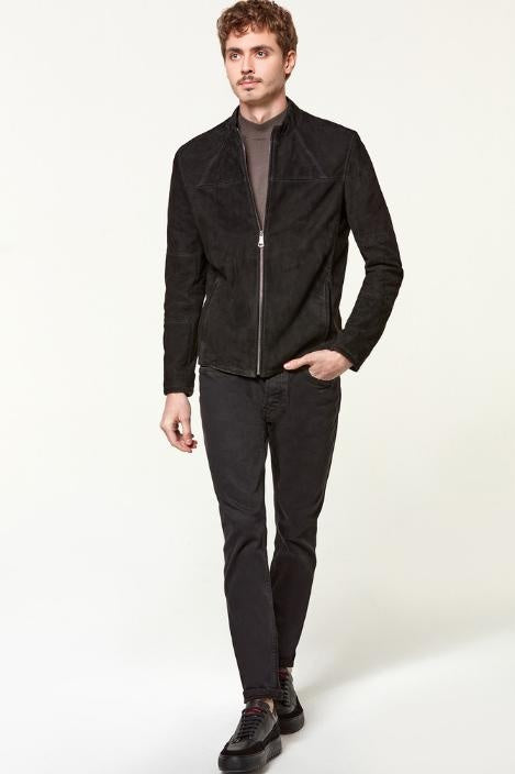 Kansas Black Suede Jacket For Men