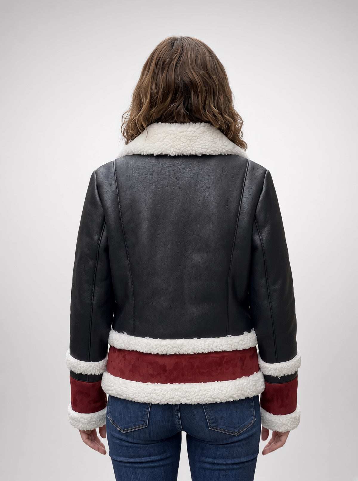 Daisy Black Leather Jacket For Women's