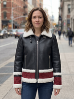 Daisy Black Leather Jacket For Women's