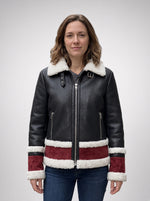 Daisy Black Leather Jacket For Women's