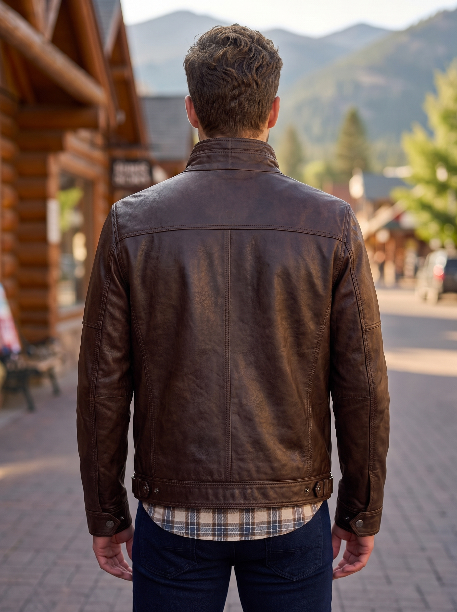 Dark Brown stylish Leather Jacket For Men