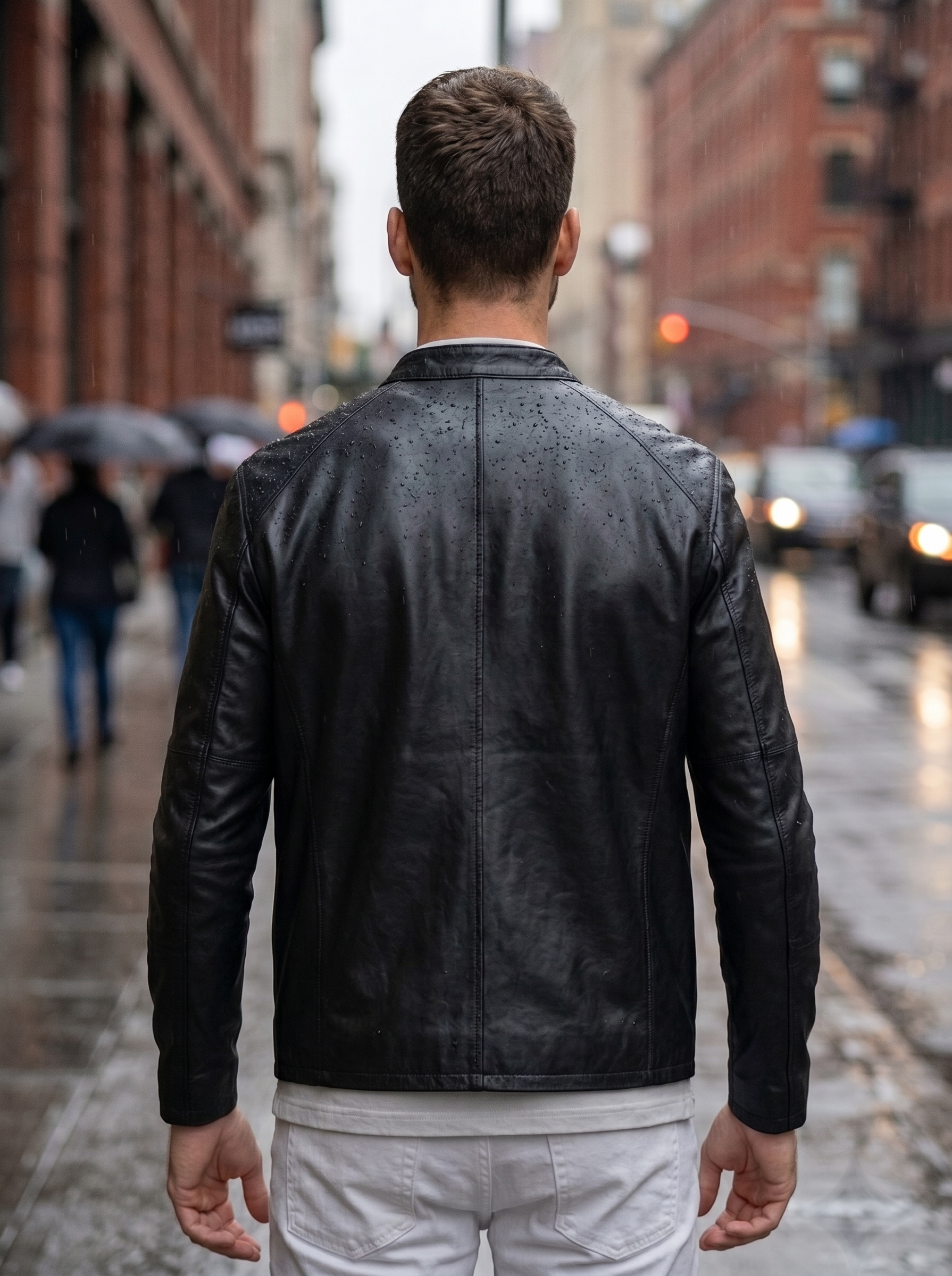 David Sheepskin Black Leather Jacket For Men