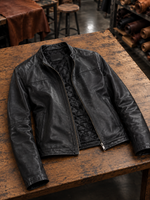 David Sheepskin Black Leather Jacket For Men