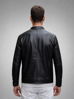 David Sheepskin Black Leather Jacket For Men