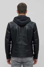Detroit Distressed Men Black Leather Jacket