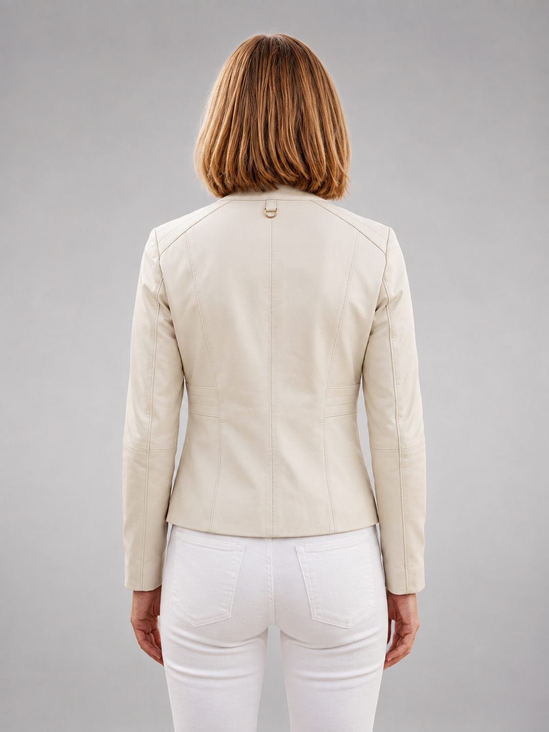 Diana White Sheepskin Leather Jacket For Women's