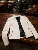 Diana White Sheepskin Leather Jacket For Women's