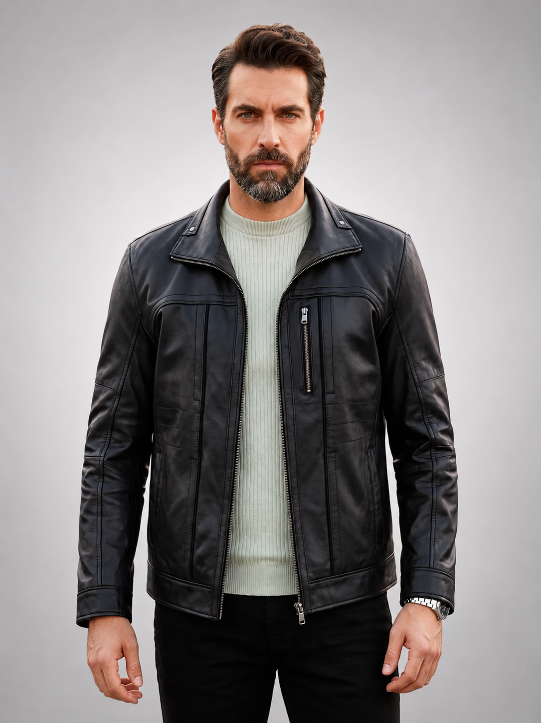 Dominion Rider Black Leather Jacket
