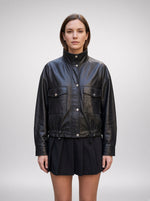Dora Black Leather Jacket for Women