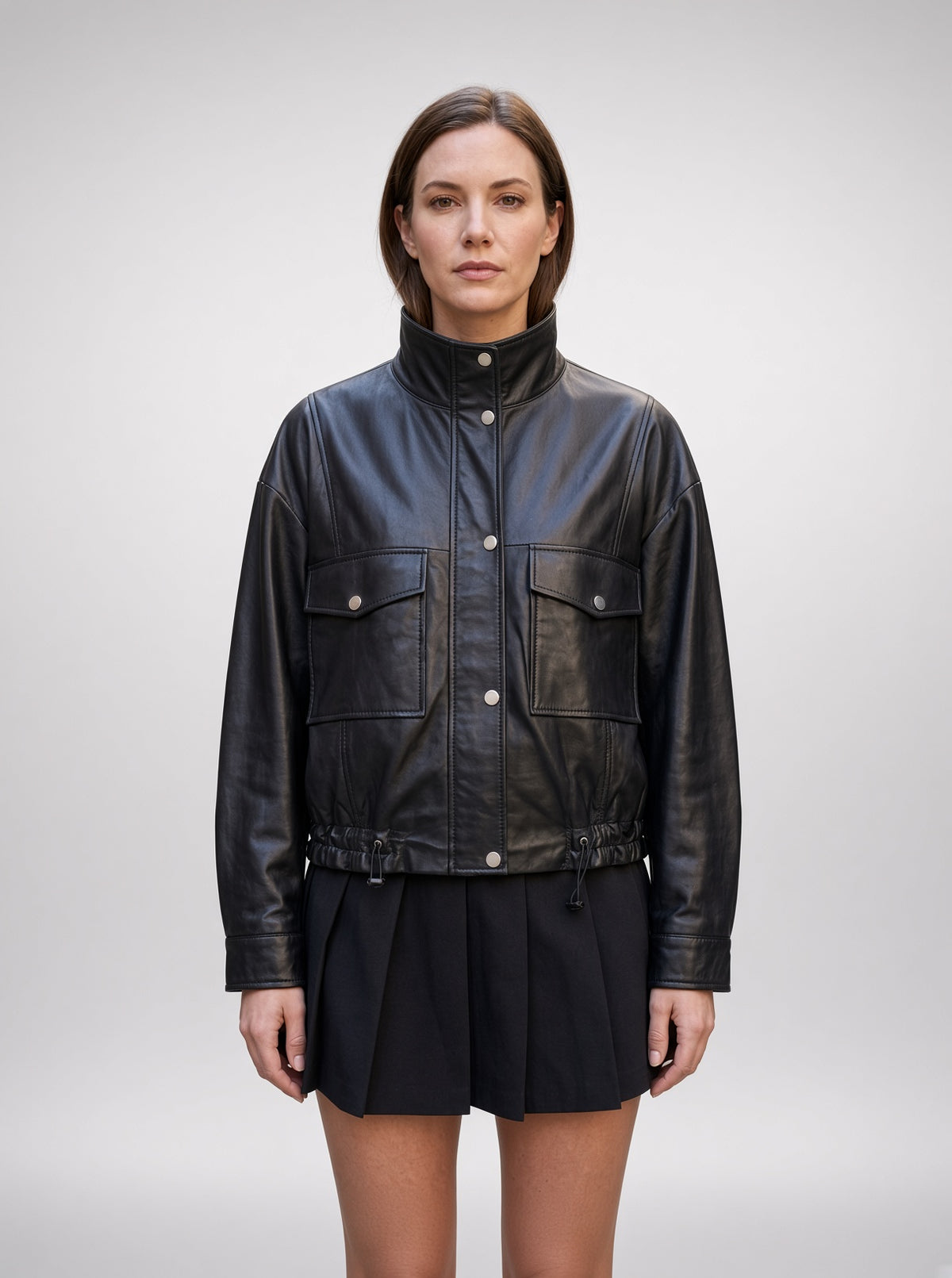 Dora Black Leather Jacket for Women