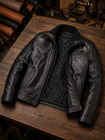 Ebony Black Leather Jacket For Men