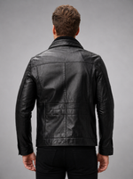 Ebony Black Leather Jacket For Men