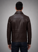 Ebony Brown Leather Jacket For Men