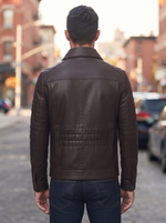 Ebony Brown Leather Jacket For Men