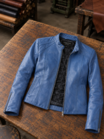 Eden Judith Blue Women Leather Jacket
