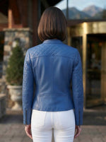 Eden Judith Blue Women Leather Jacket