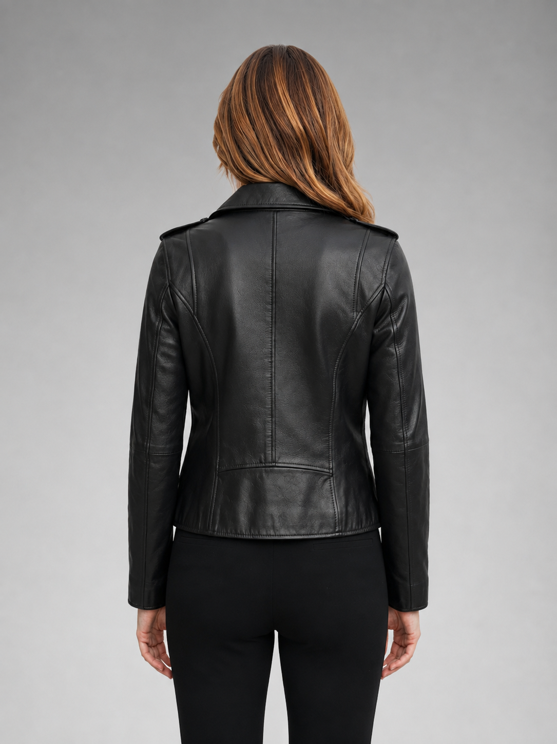 Egoist Biker Black Leather Jacket For Women