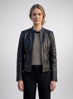 Elizabeth Black Rider Leather Jacket For Women