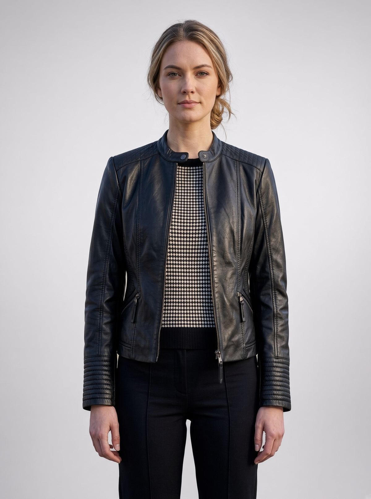 Elizabeth Black Rider Leather Jacket For Women