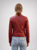 Eloise Red Stylish Leather Jacket For Women