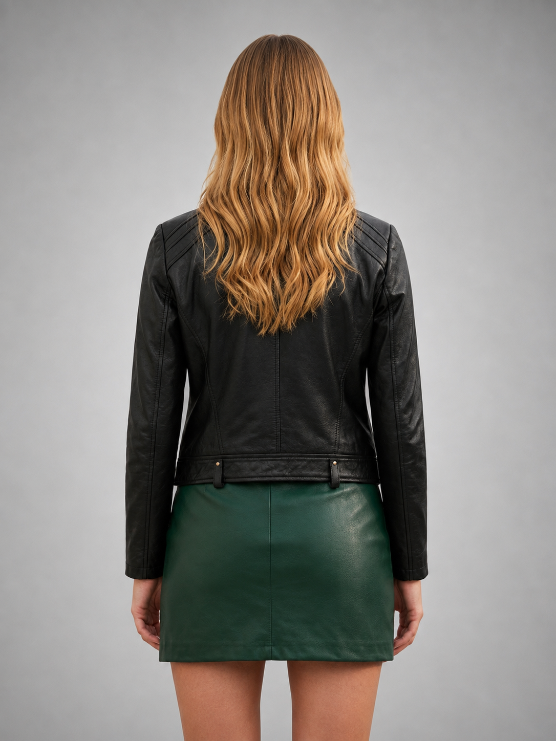 Emily Short Black Leather Jacket For Women
