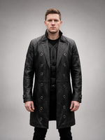 Exodus Black Leather Coat For Men